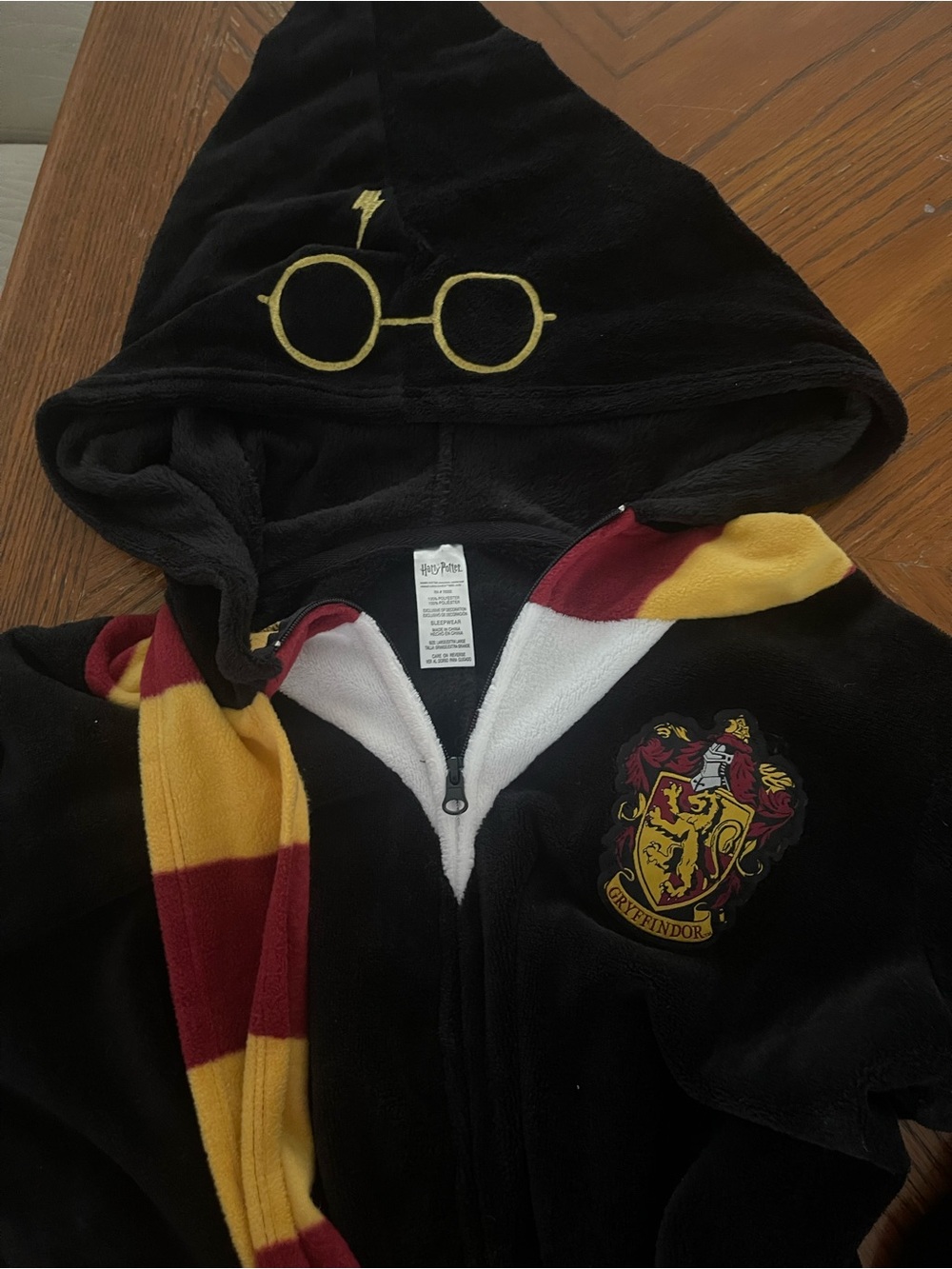 Warner Bros. Gryffindor Hooded Kids Fleece Top - Black with Red & Gold